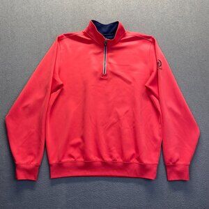 F&G Tech Pullover Mens SIZE Large Pink‎ Quarter Zip Golf Performance Stretch